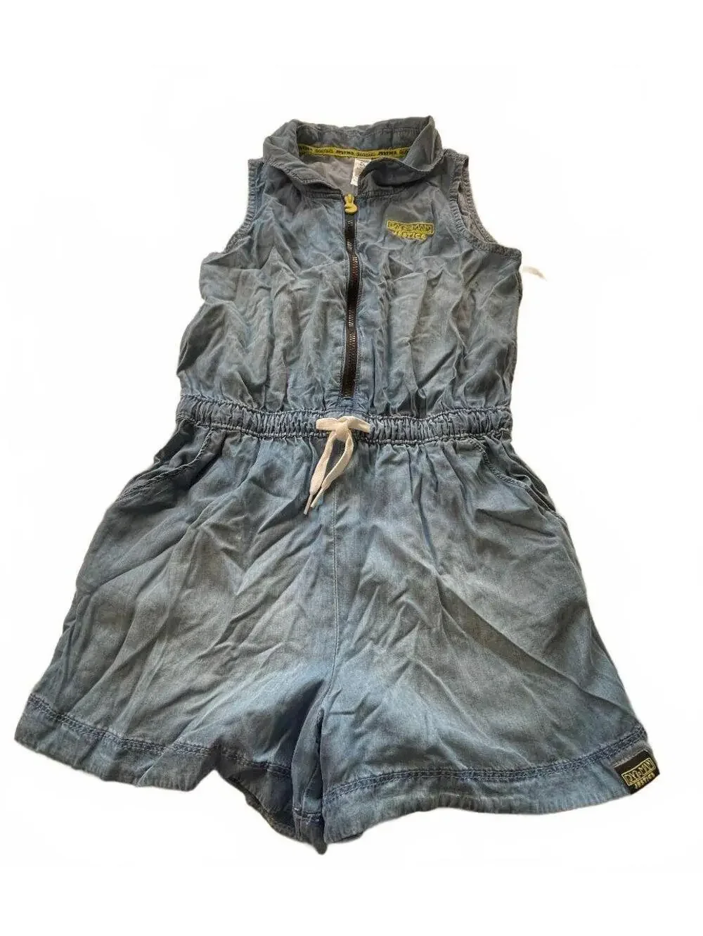 Justice XL Pacman Chambray Romper Blue Size Girls 16/18 NWT